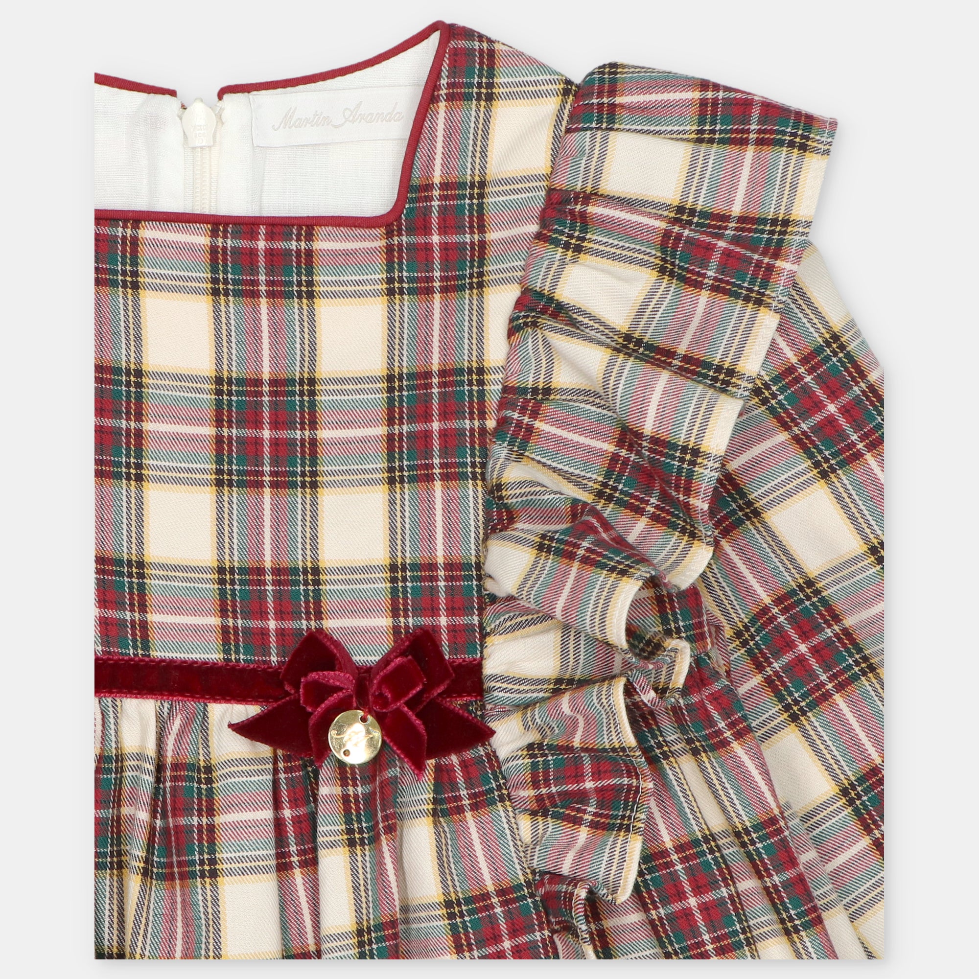 Vestido xadrez com folho da Martín Aranda "Tineo"