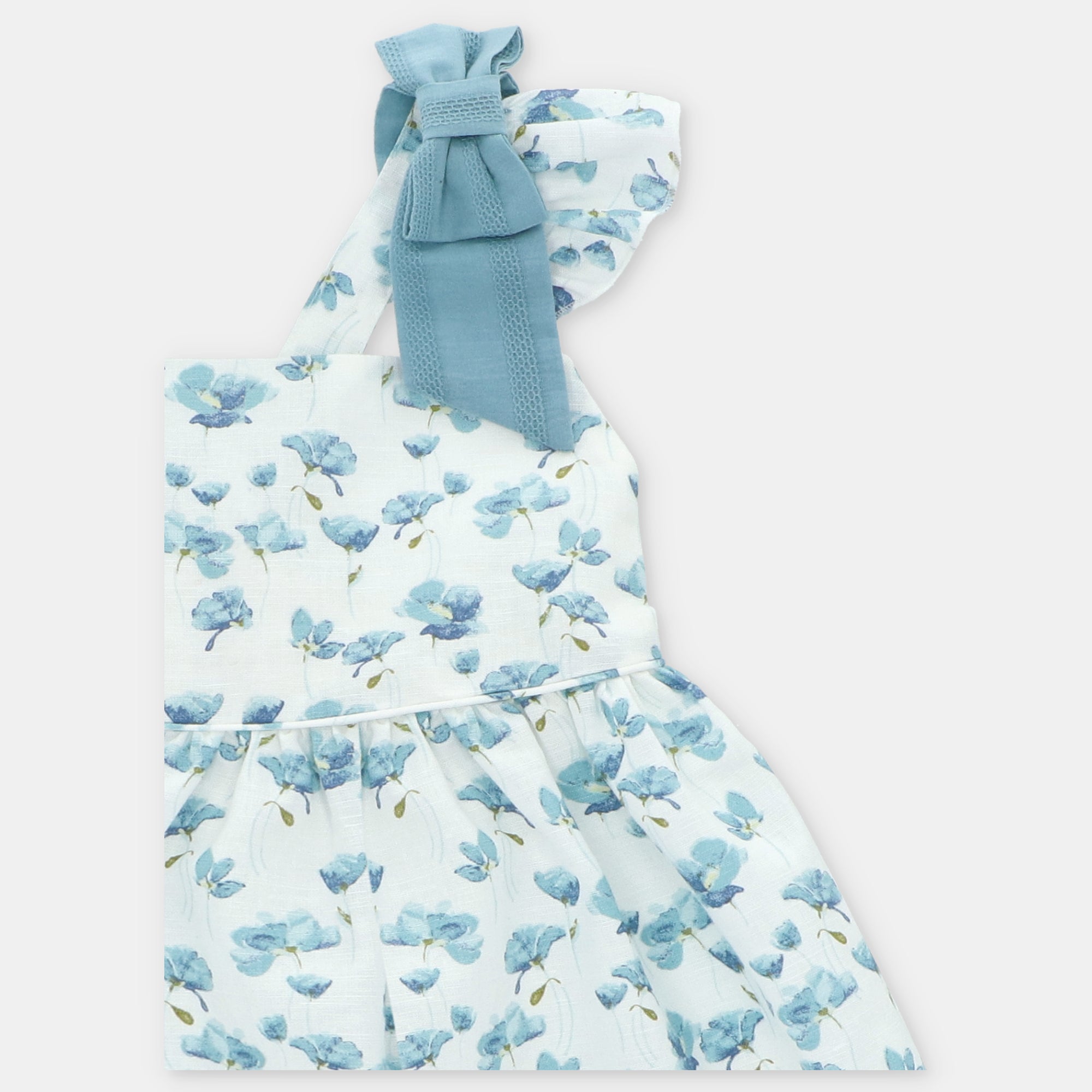 Vestido estampado floral azul pardo da Martín Aranda "Milton"