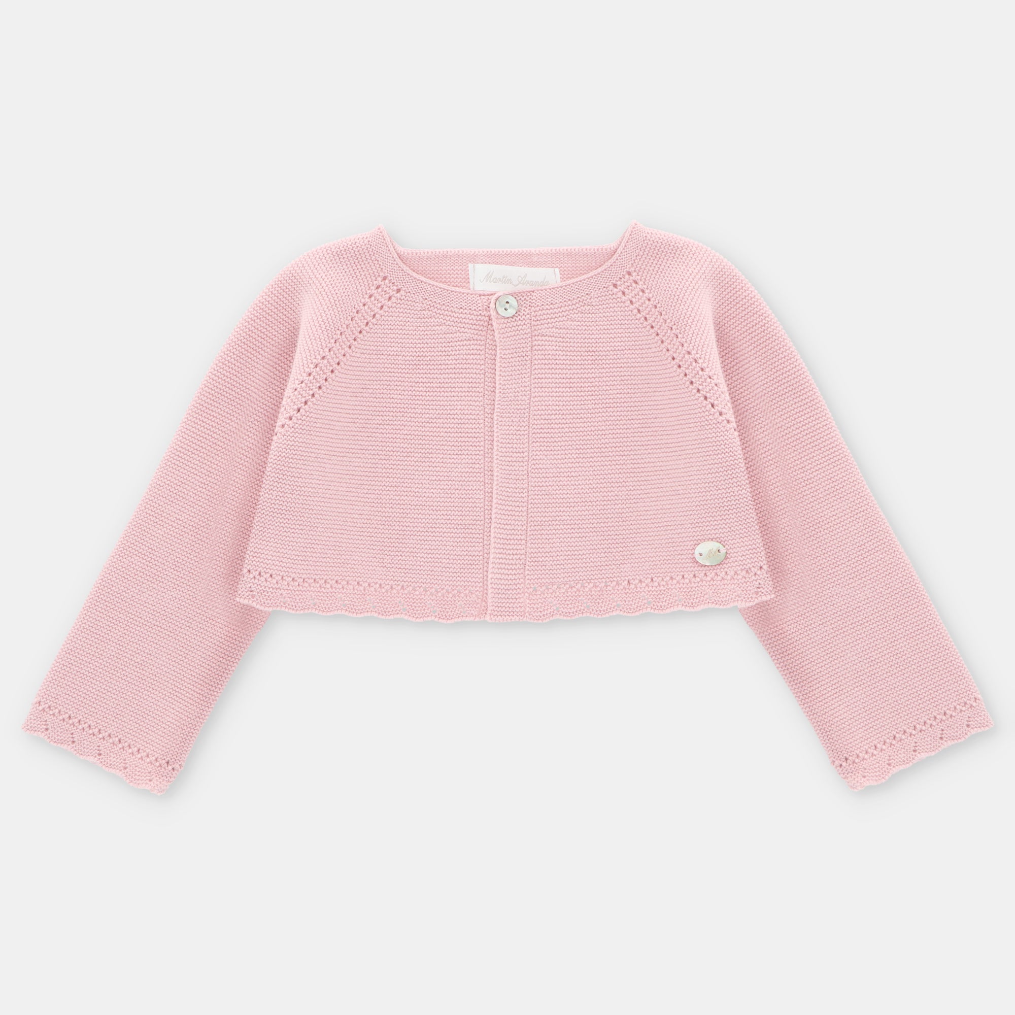 Bolero em malha rosa para bebe da Martin Aranda "Toronto"