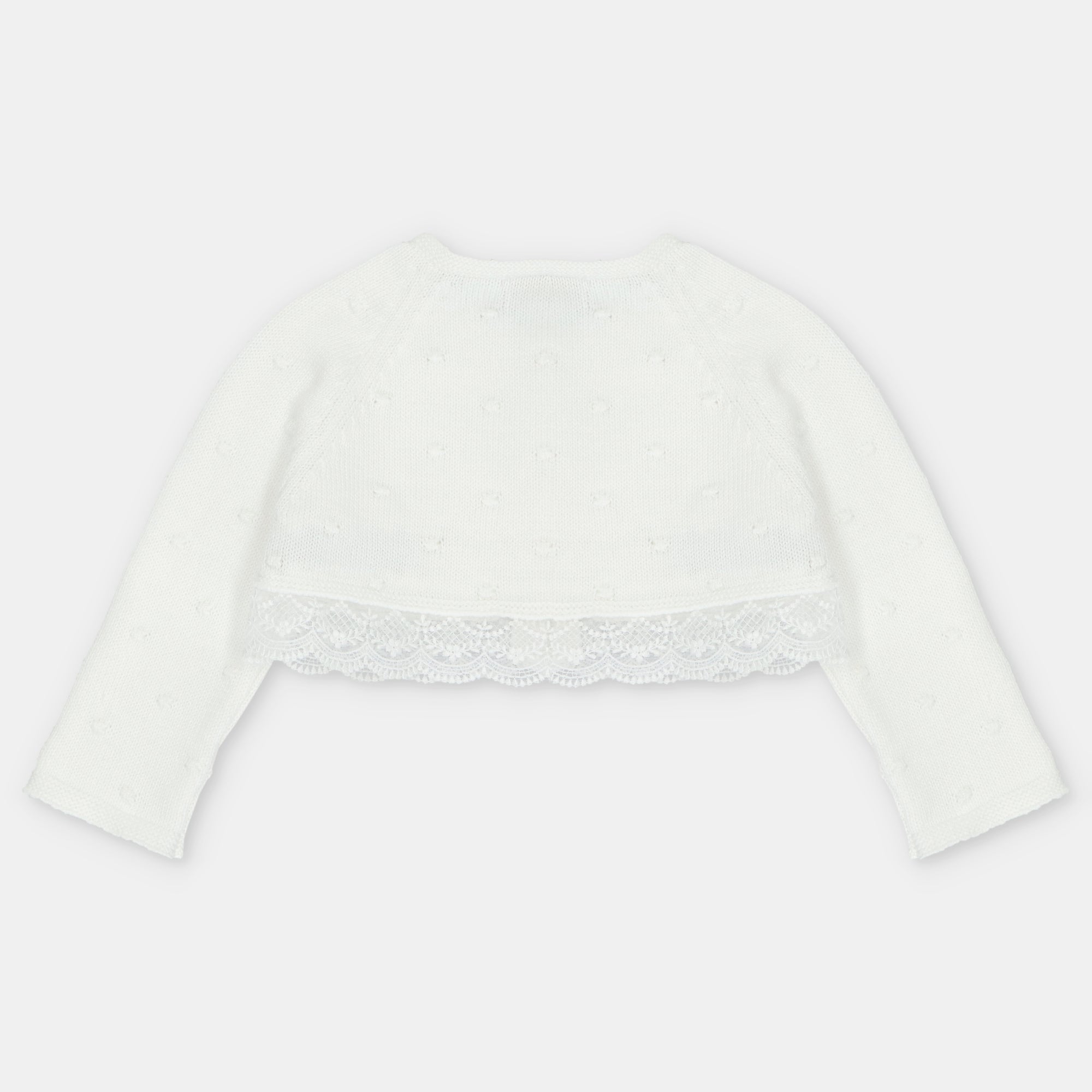 Bolero em malha com renda em pérola da Martín Aranda "Victoria"