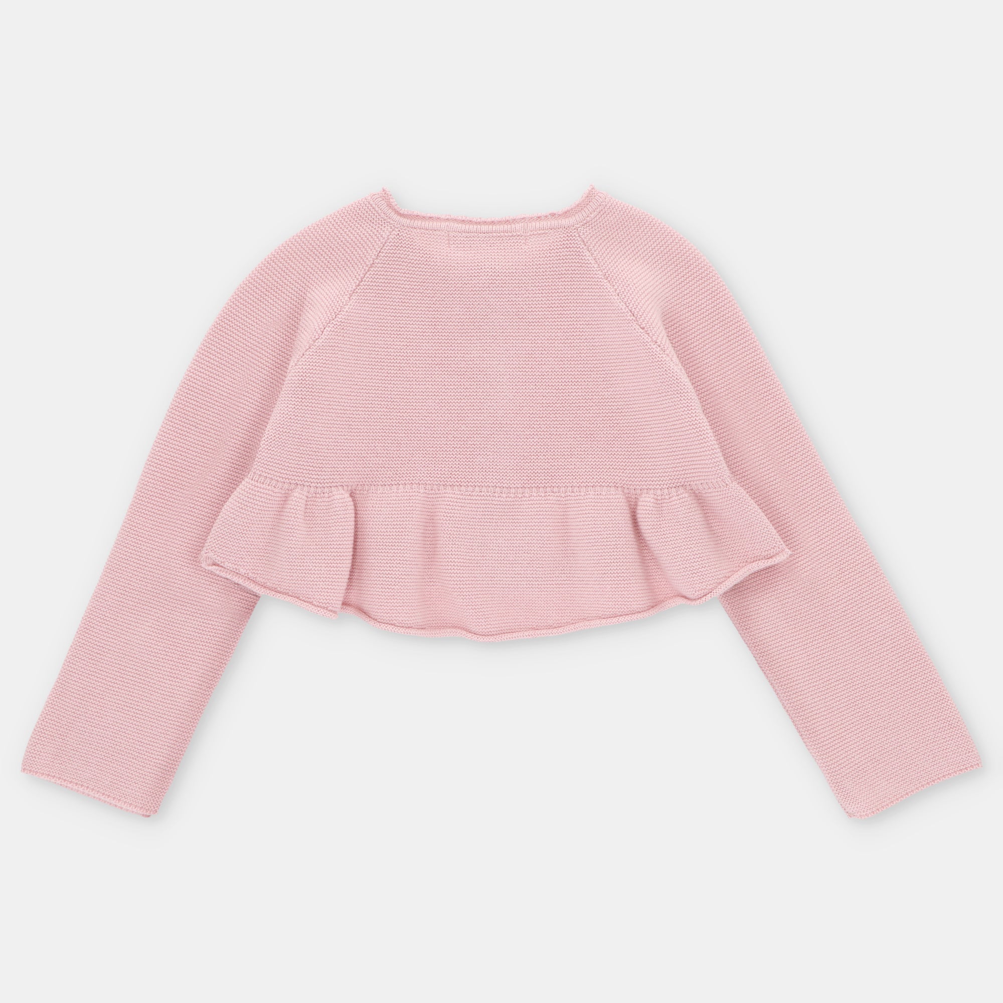 Bolero em malha rosa com folho para menina da Martín Aranda "Toronto"