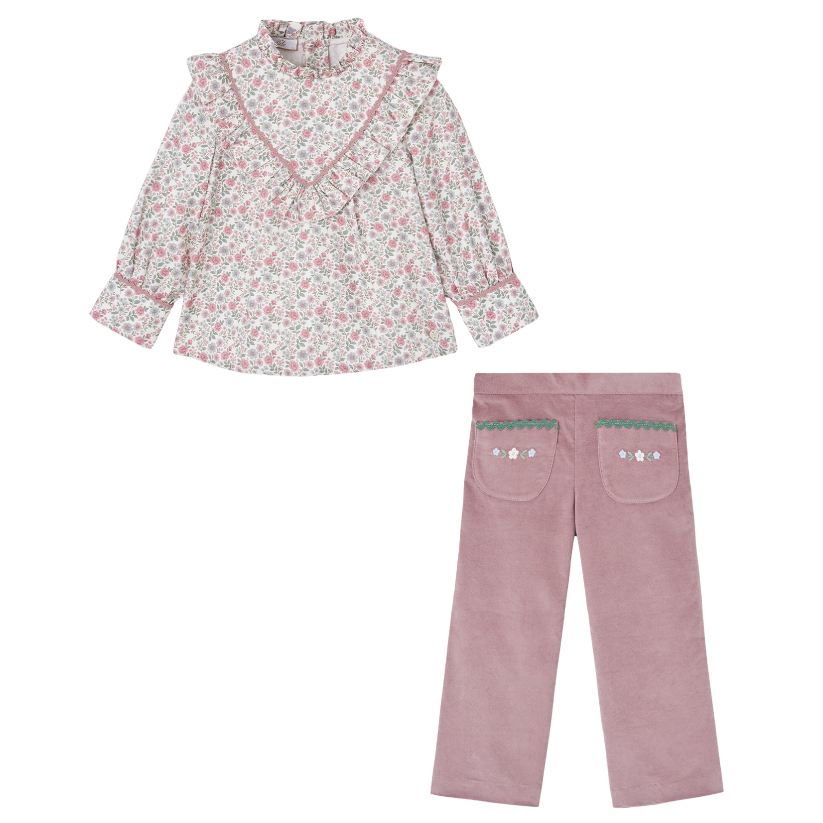 Conjunto blusa estampada e calça rosa da Paz Rodriguez "Ledicia"