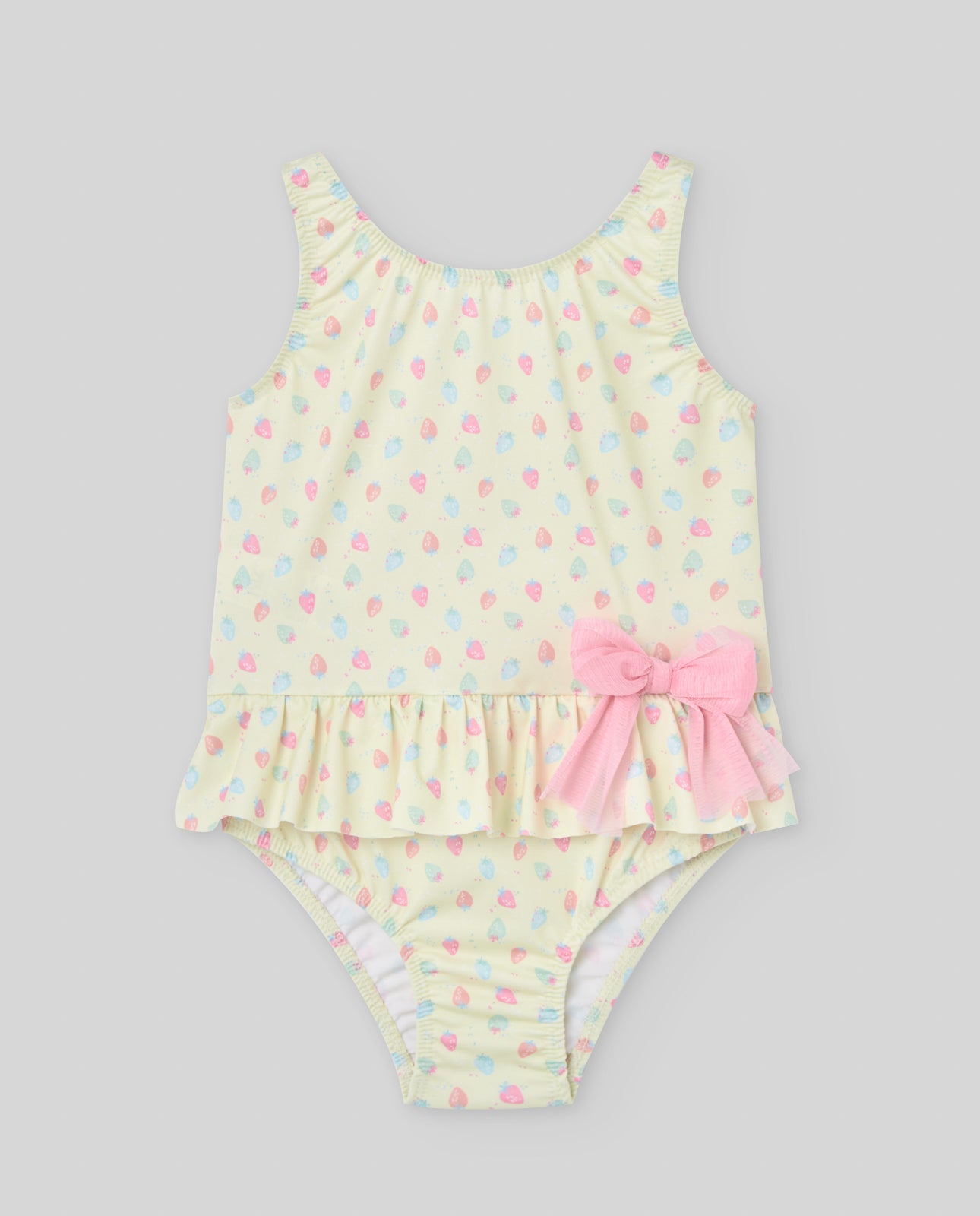 Fato banho amarelo com detalhes rosa da Paz Rodriguez "Baño"