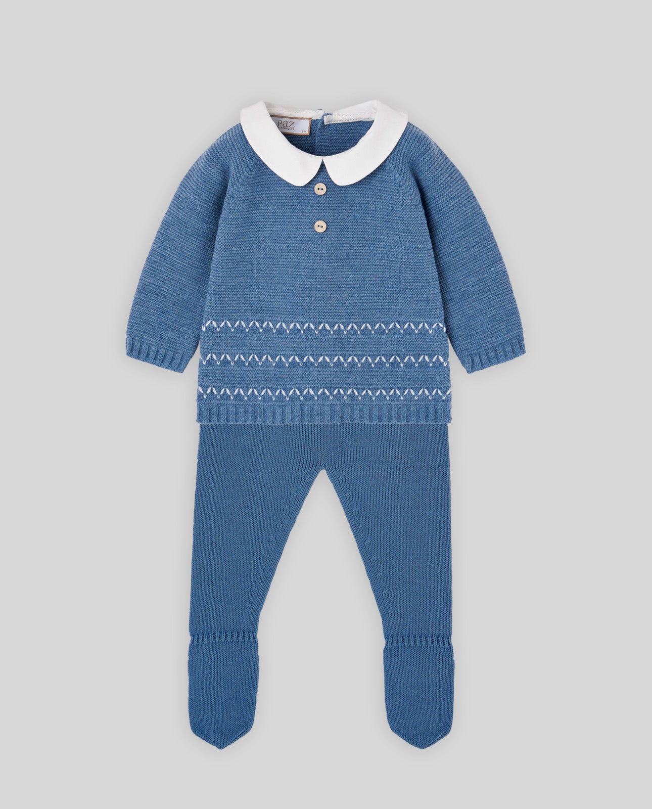 Conjunto recém nascido menino azul da Paz Rodriguez "Ponte"