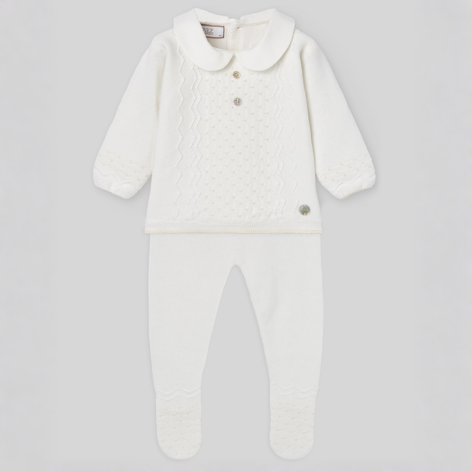 Conjunto recém nascido menino pérola da Paz Rodriguez "Paz"