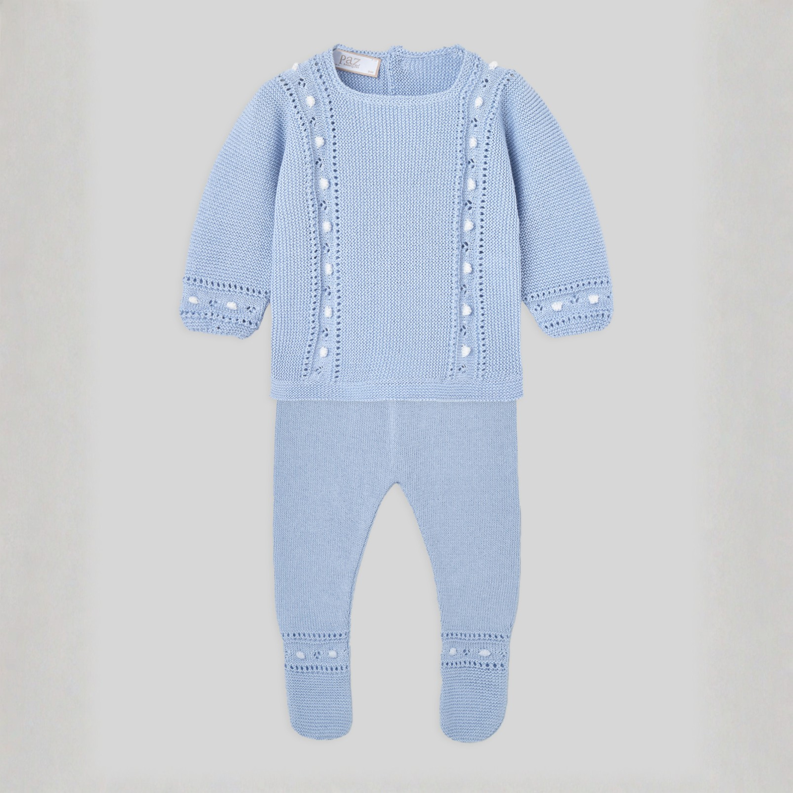 Conjunto recém nascido menino azul da Paz Rodriguez "Alegra"