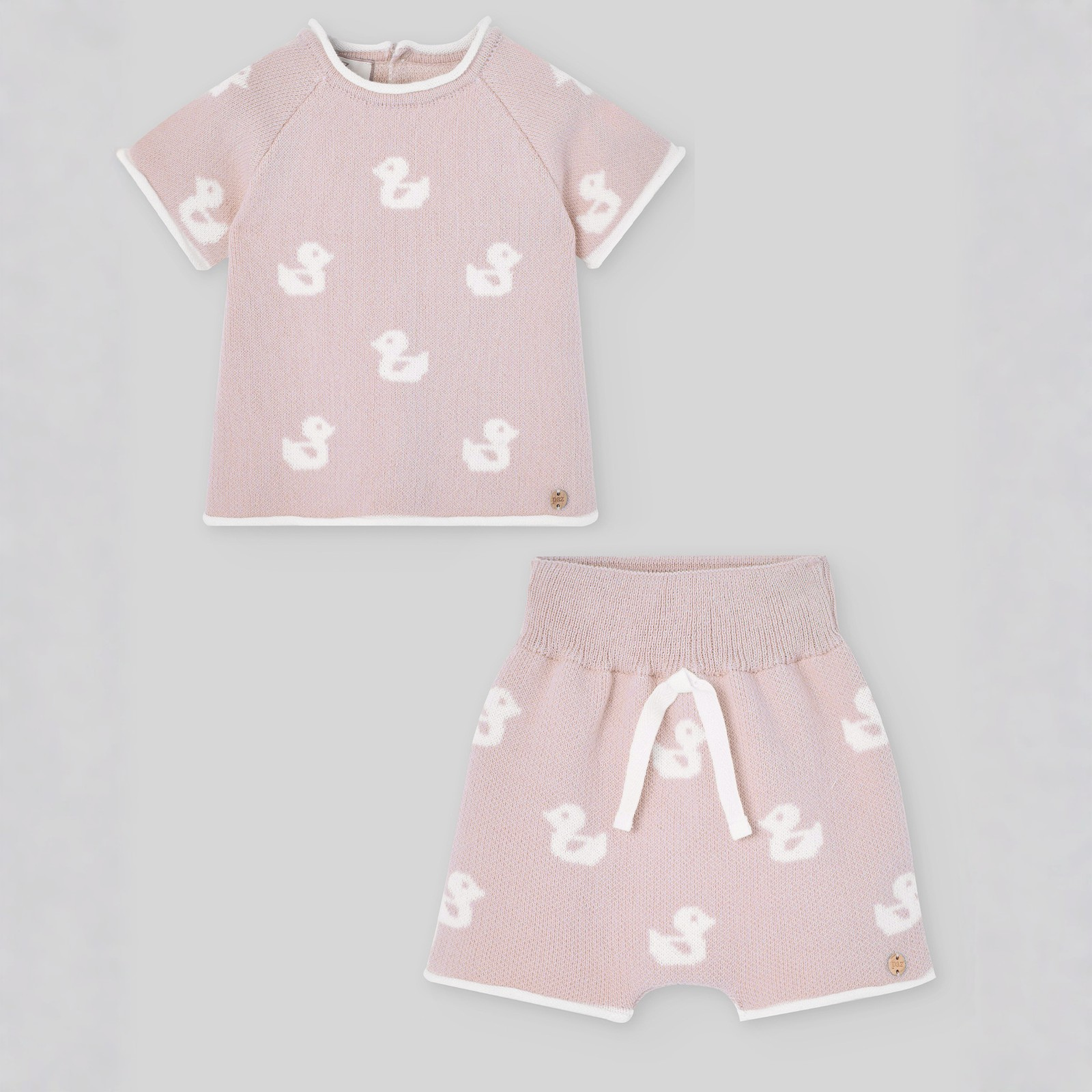 Conjunto malha rosa bebé menina da Paz Rodriguez "Cua Cua"