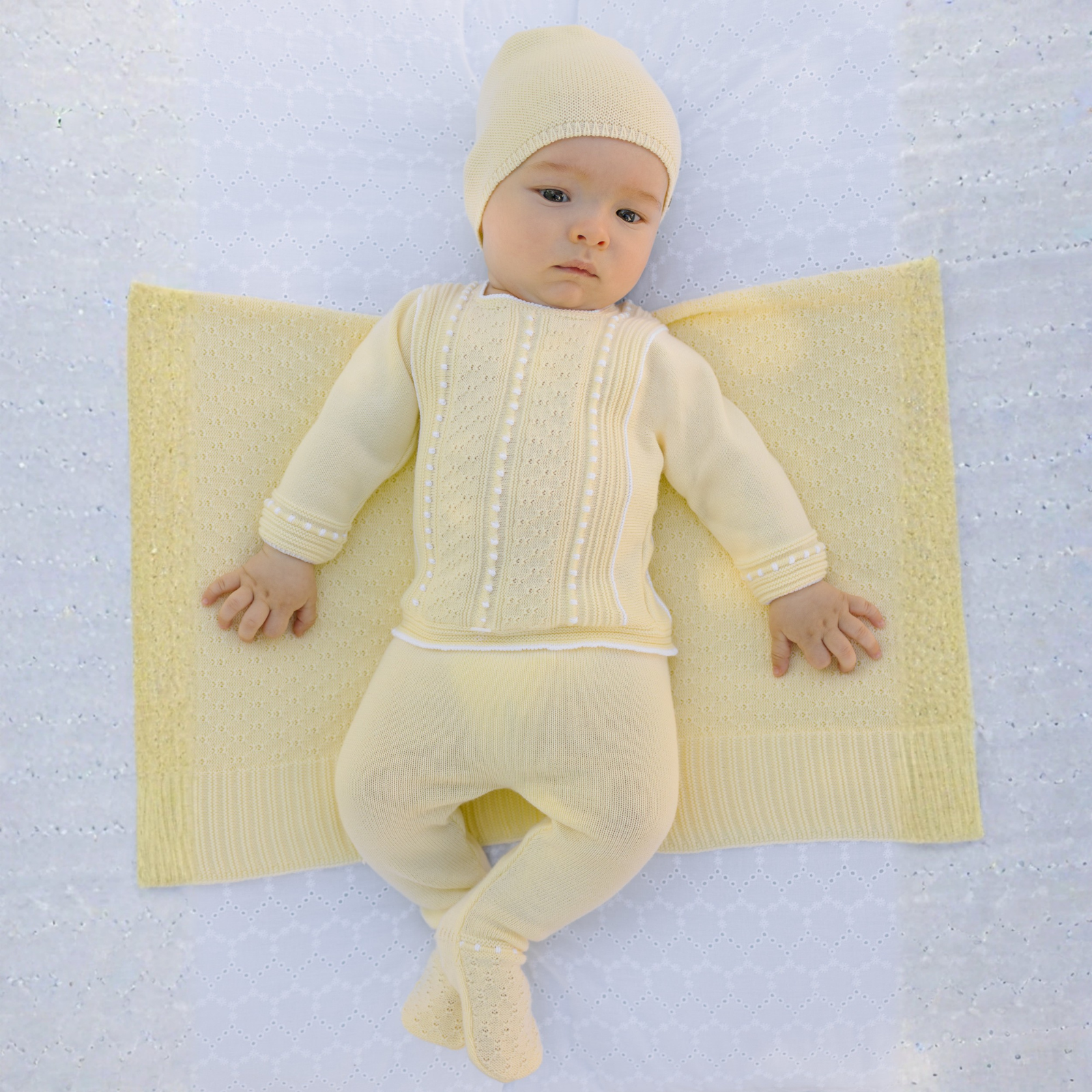 Conjunto recém nascido menino amarelo da Paz Rodriguez "Albor"