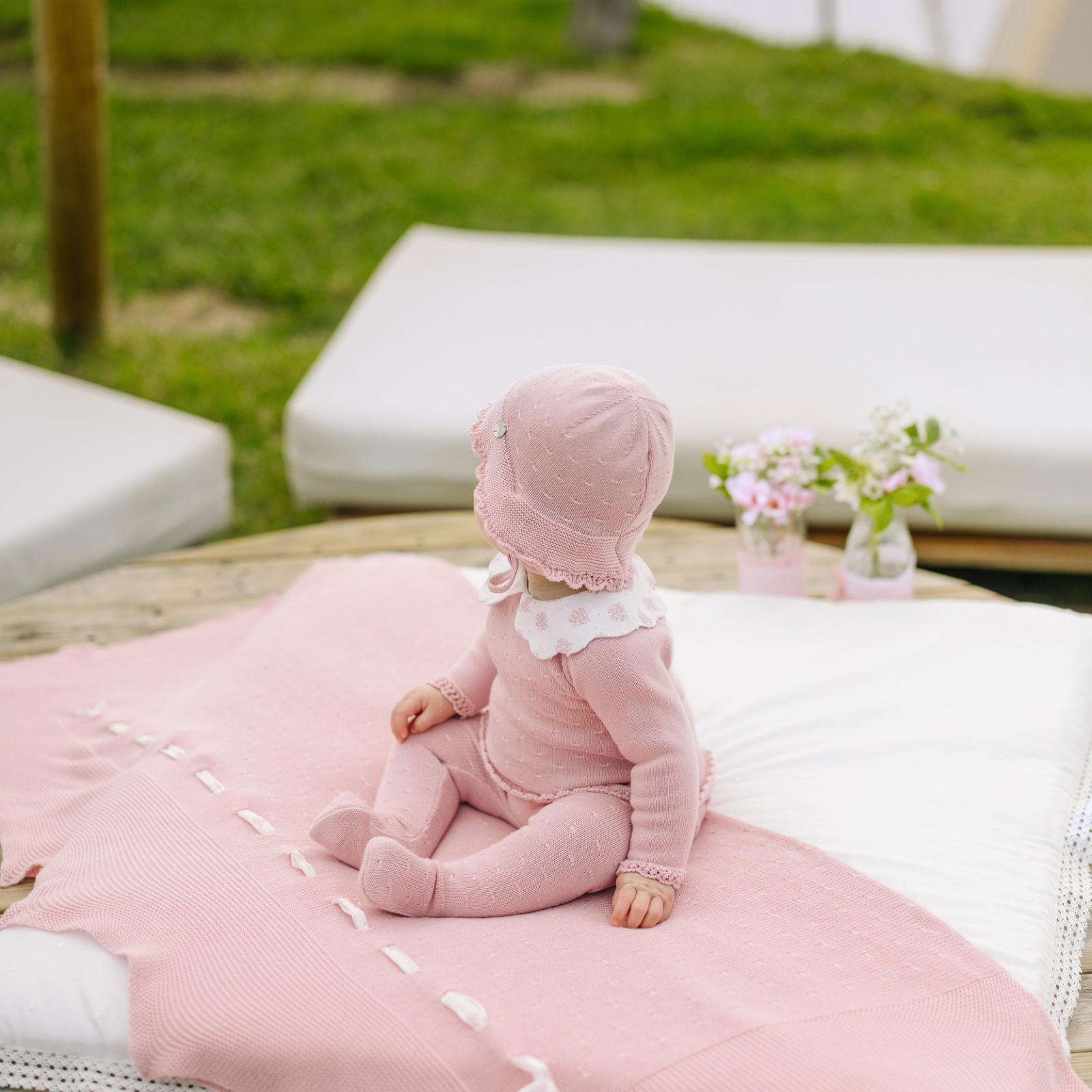 Conjunto recém nascido menina rosa da Paz Rodriguez "Mimosa"