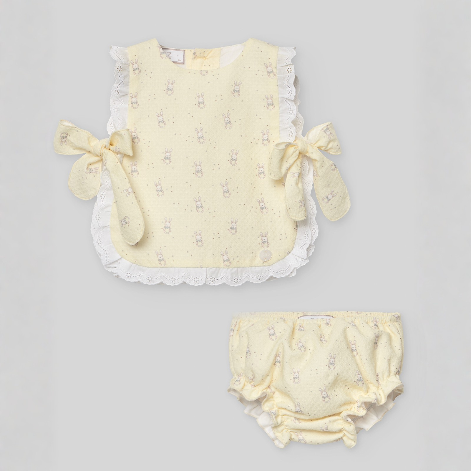 Conjunto blusa e calção amarelo menina da Paz Rodriguez "Albor"