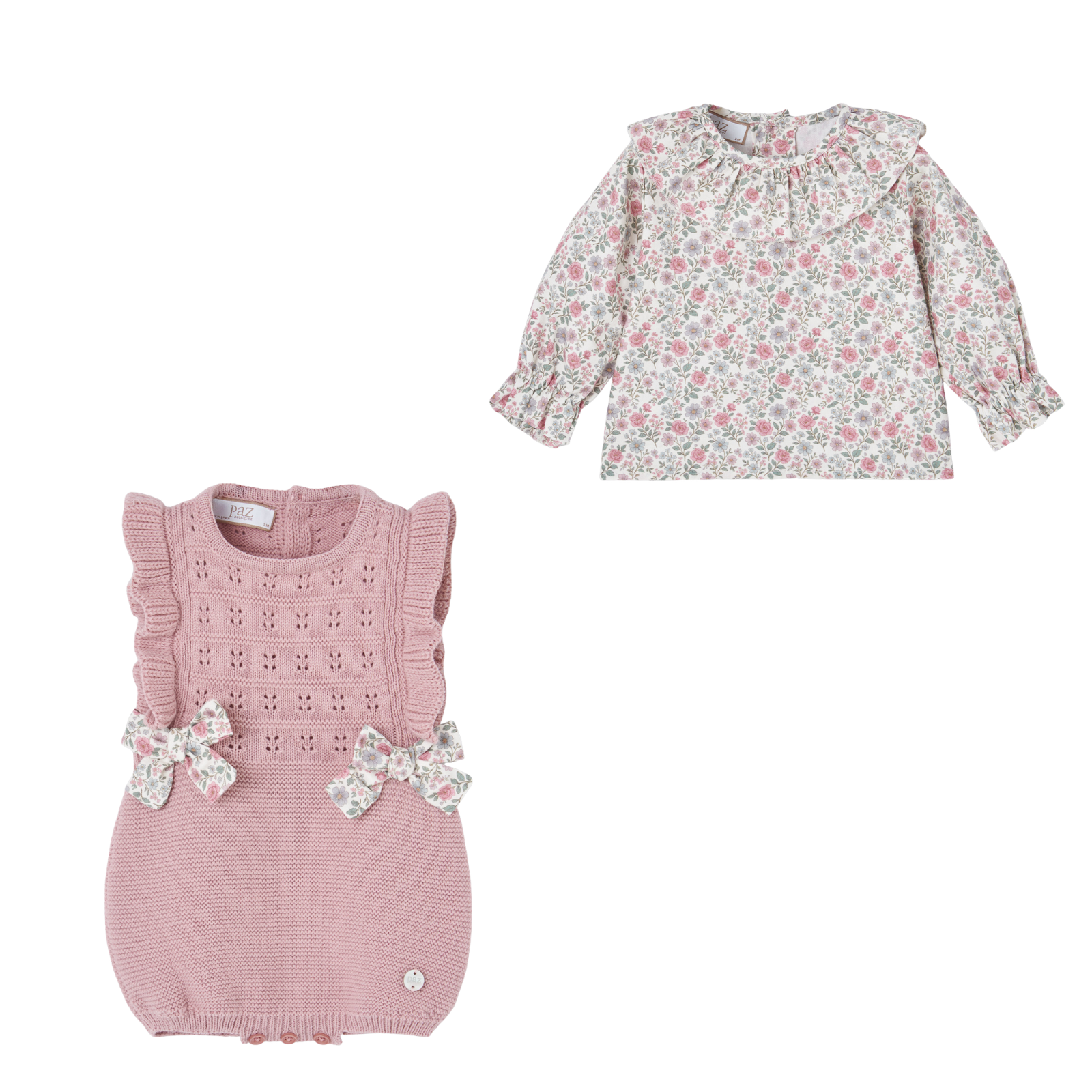 Conjunto fofo malha rosa e blusa estampada da Paz Rodriguez "Ledicia"