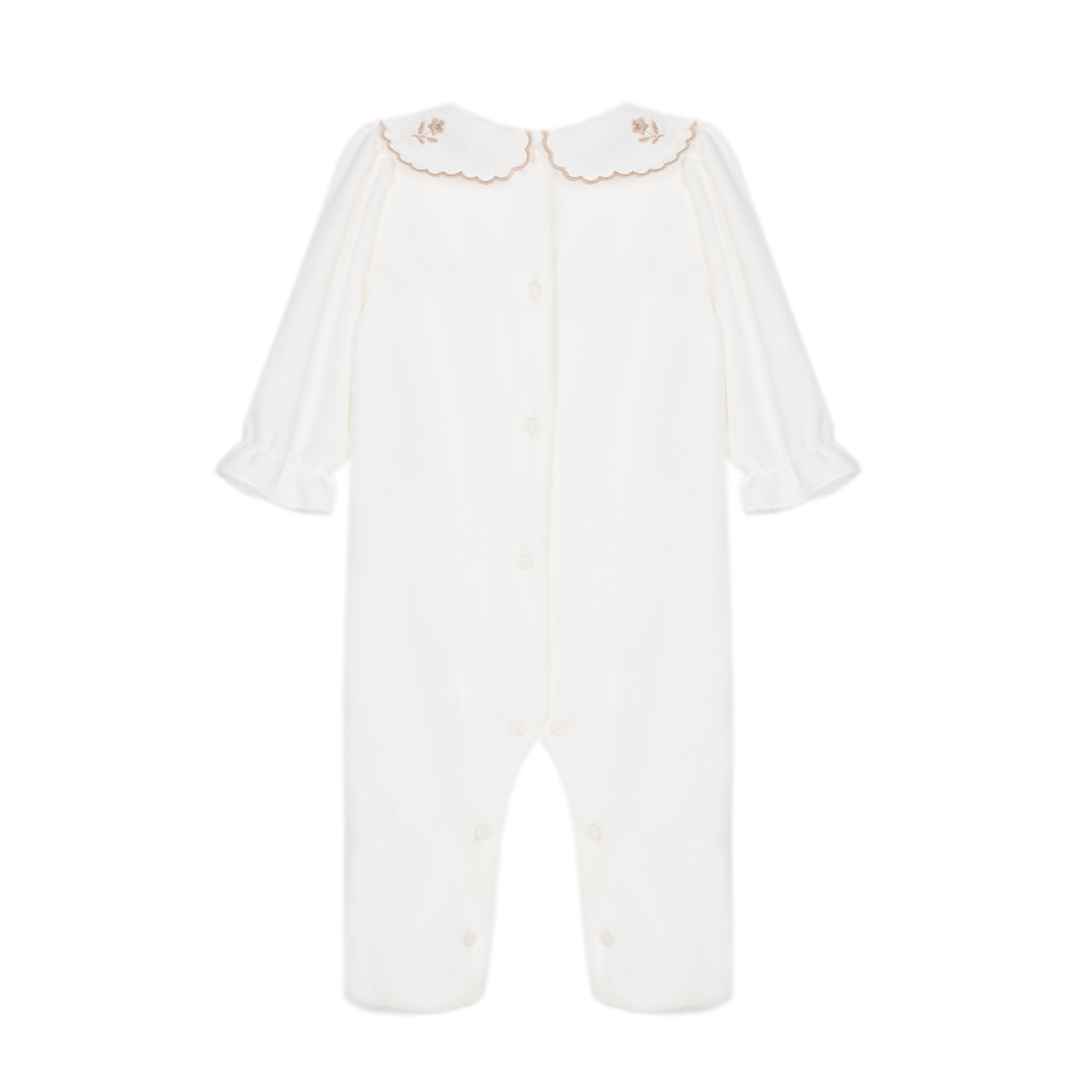 Babygrow cru com gola bordada da Patachou "Ecru"