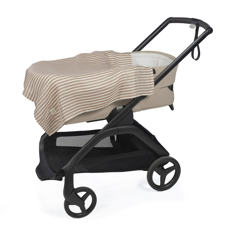 Conjunto 2 musselinas da Walking Mum "Praliné Strips / Vichy Moka"