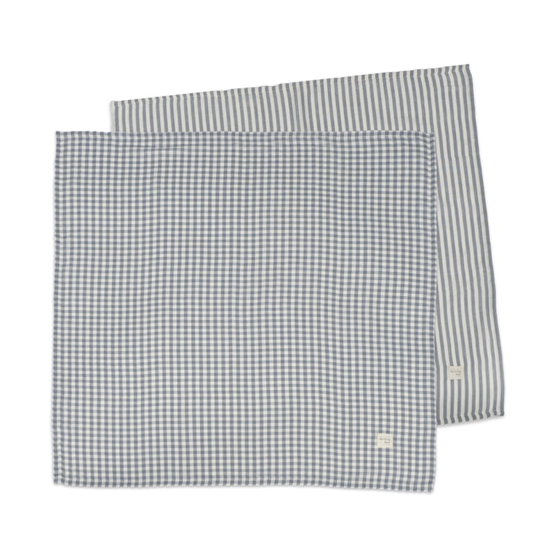 Conjunto 2 musselinas da Walking Mum "Praliné Strips / Vichy Matcha"