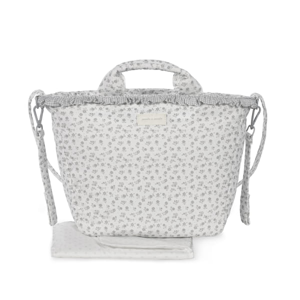 Bolsa de passeio da Pasito a Pasito "Little Bloom Flowers Grey"