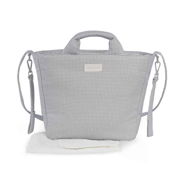 Bolsa de passeio da Pasito a Pasito "Little Bloom Vichy Grey"