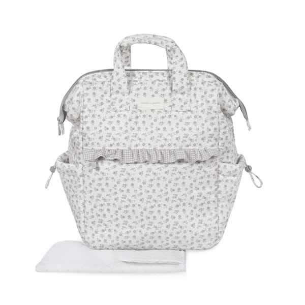Mochila da Pasito a Pasito "Little Bloom Flowers Grey"