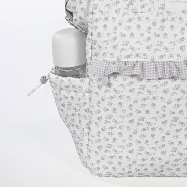 Mochila da Pasito a Pasito "Little Bloom Flowers Grey"