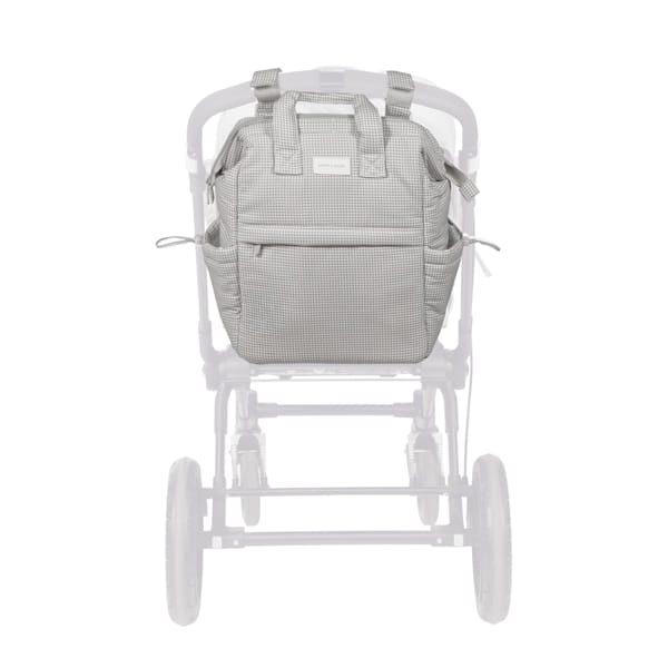 Mochila da Pasito a Pasito "Little Bloom Vichy Grey"