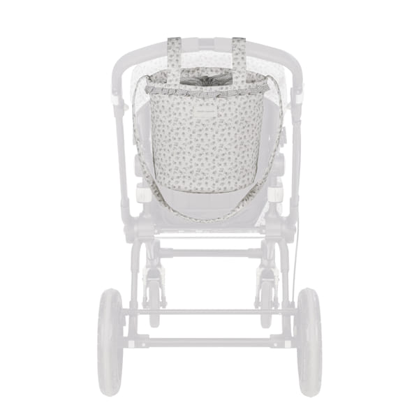 Bolsa de passeio Bucket da Pasito a Pasito "Little Bloom Flowers Grey"