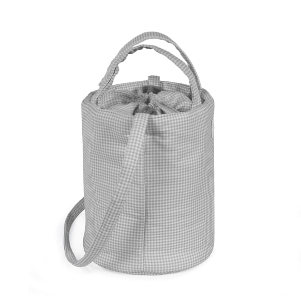 Bolsa de passeio Bucket da Pasito a Pasito "Little Bloom Vichy Grey"