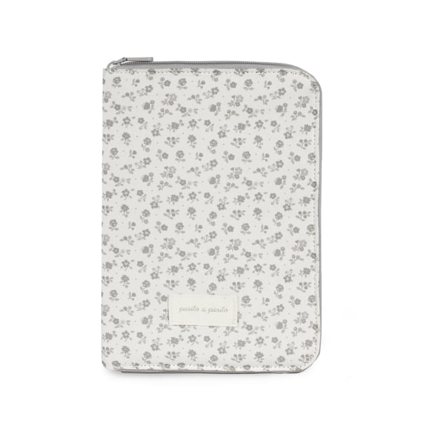 Porta-documentos da Pasito a Pasito “Little Bloom Flowers Grey"