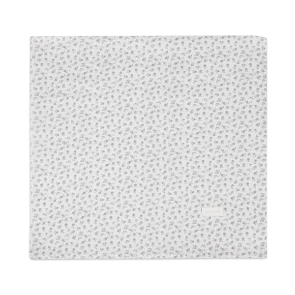 Musselina 120 x 120 cm da Pasito a Pasito " Little Bloom Flowers Grey"