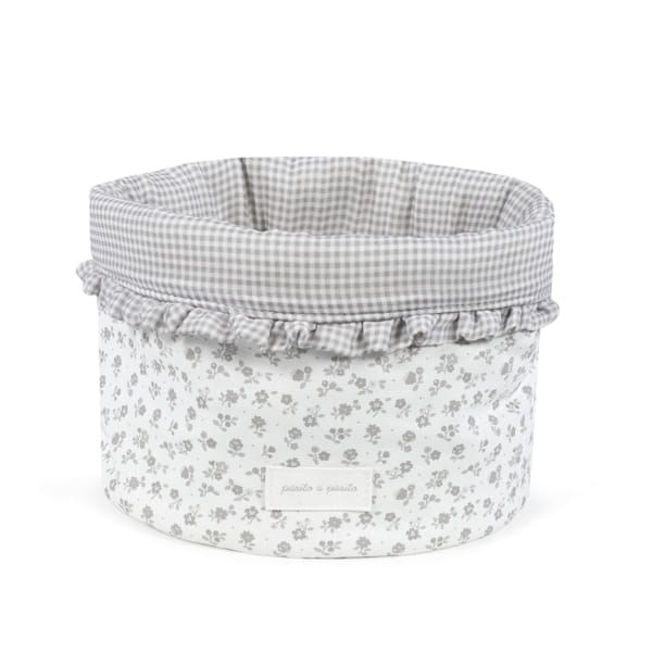 Cesta organizadora da Pasito a Pasito "Little Bloom Flowers Grey"