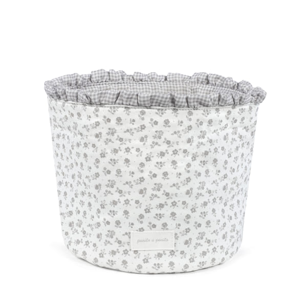 Cesta organizadora da Pasito a Pasito "Little Bloom Flowers Grey"