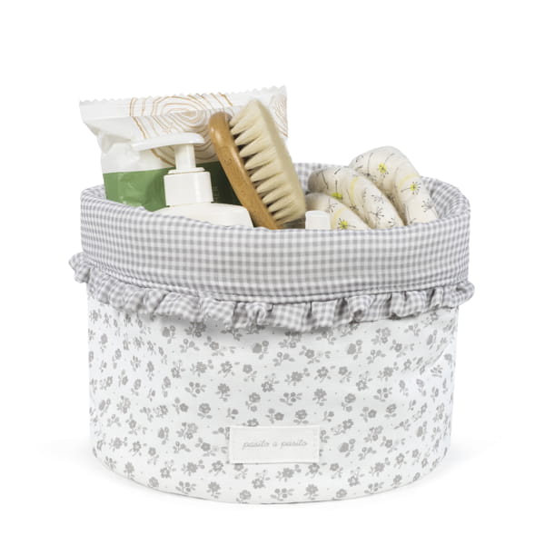 Cesta organizadora da Pasito a Pasito "Little Bloom Flowers Grey"