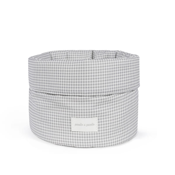 Cesta organizadora da Pasito a Pasito "Little Bloom Vichy Grey"
