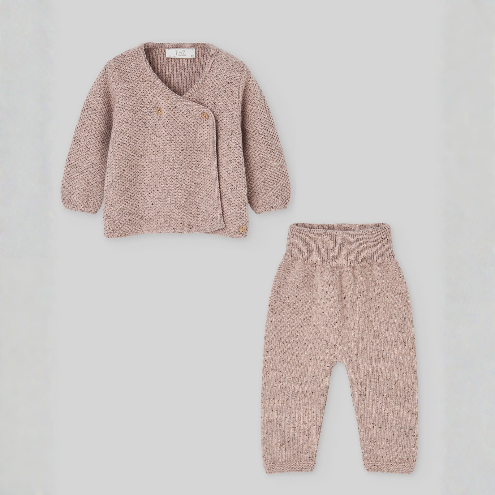 Conjunto bebé menina camisola e calça rosa da Paz Rodriguez "Moneca"