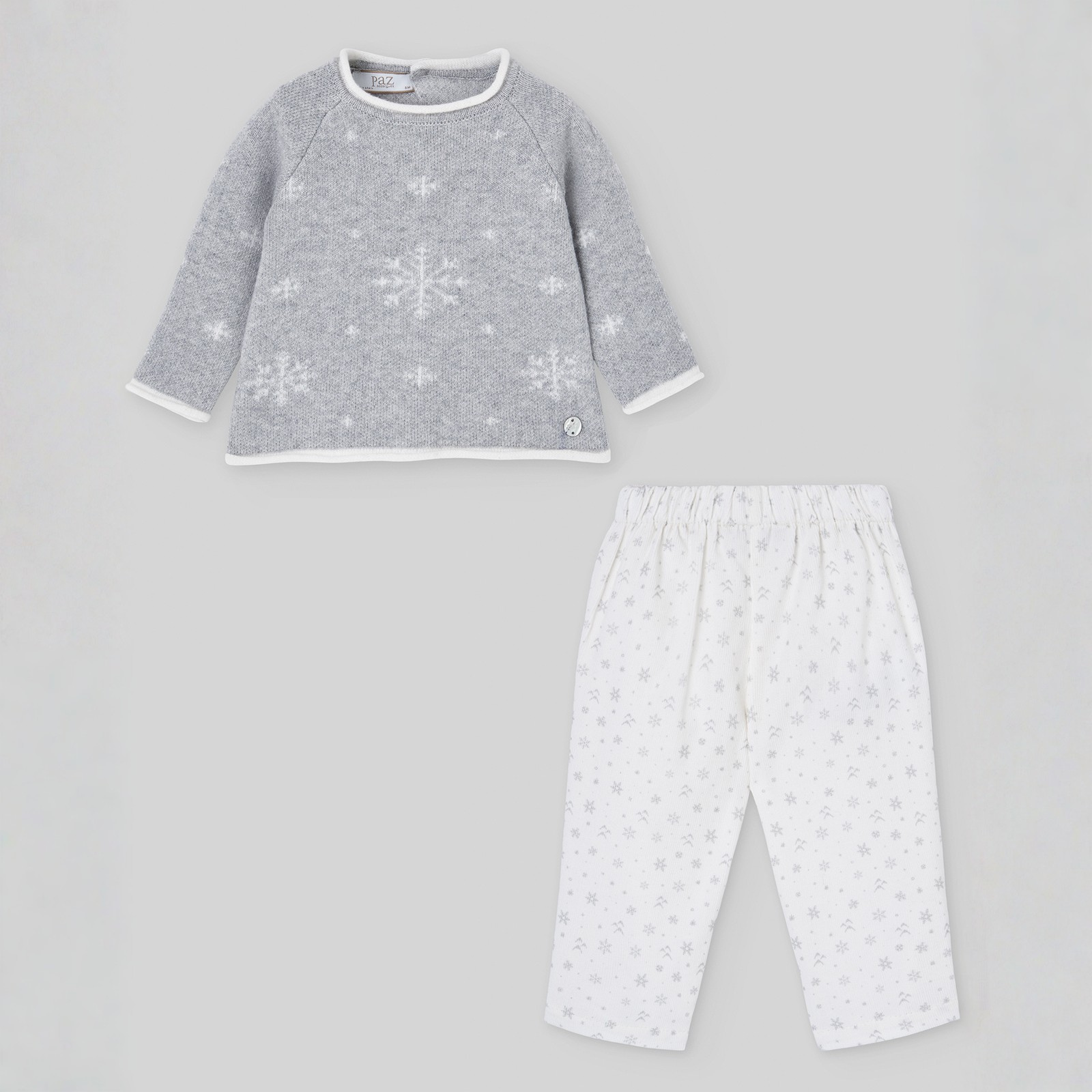 Conjunto camisola cinza e calça da Paz Rodriguez "Neve"