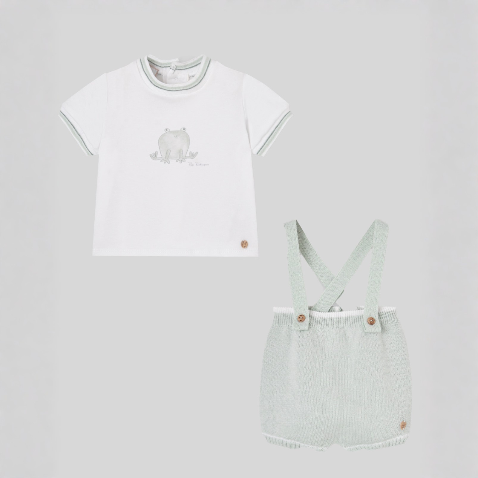 Conjunto t-shirt e calção malha verde da Paz Rodriguez "Noray"