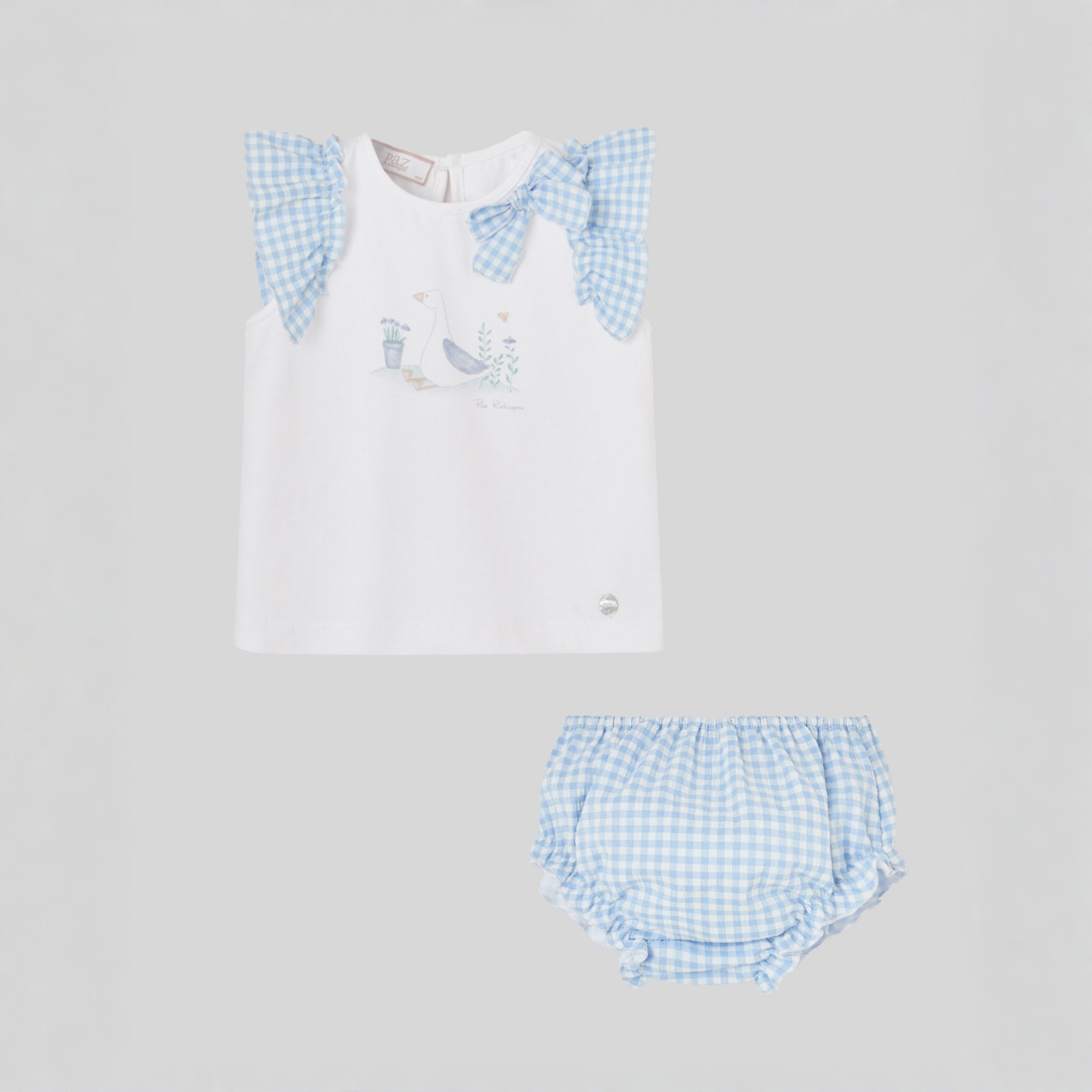 Conjunto t-shirt e tapa fralda azul da Paz Rodriguez "Anade"