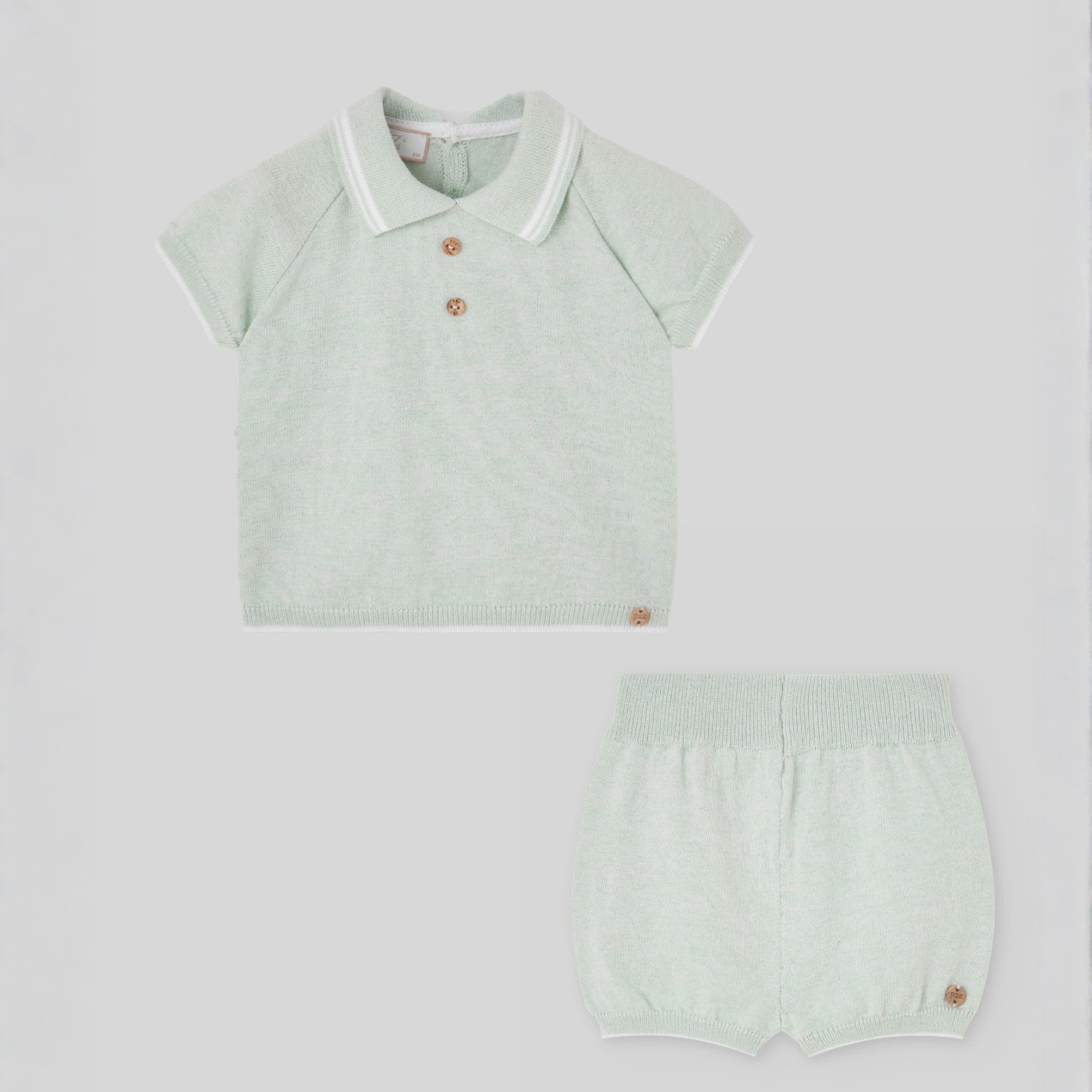 Conjunto camisola e calção verde bebé menino da Paz Rodriguez "Noray"