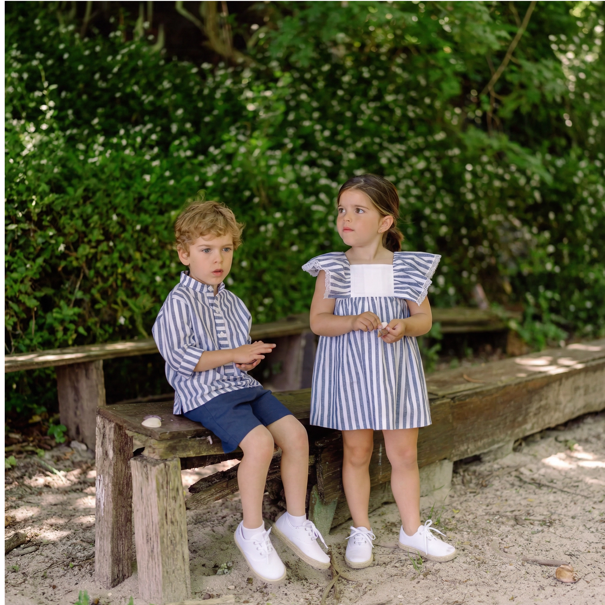 Conjunto camisa e calção azul marinho da Paz Rodriguez "Eslora"