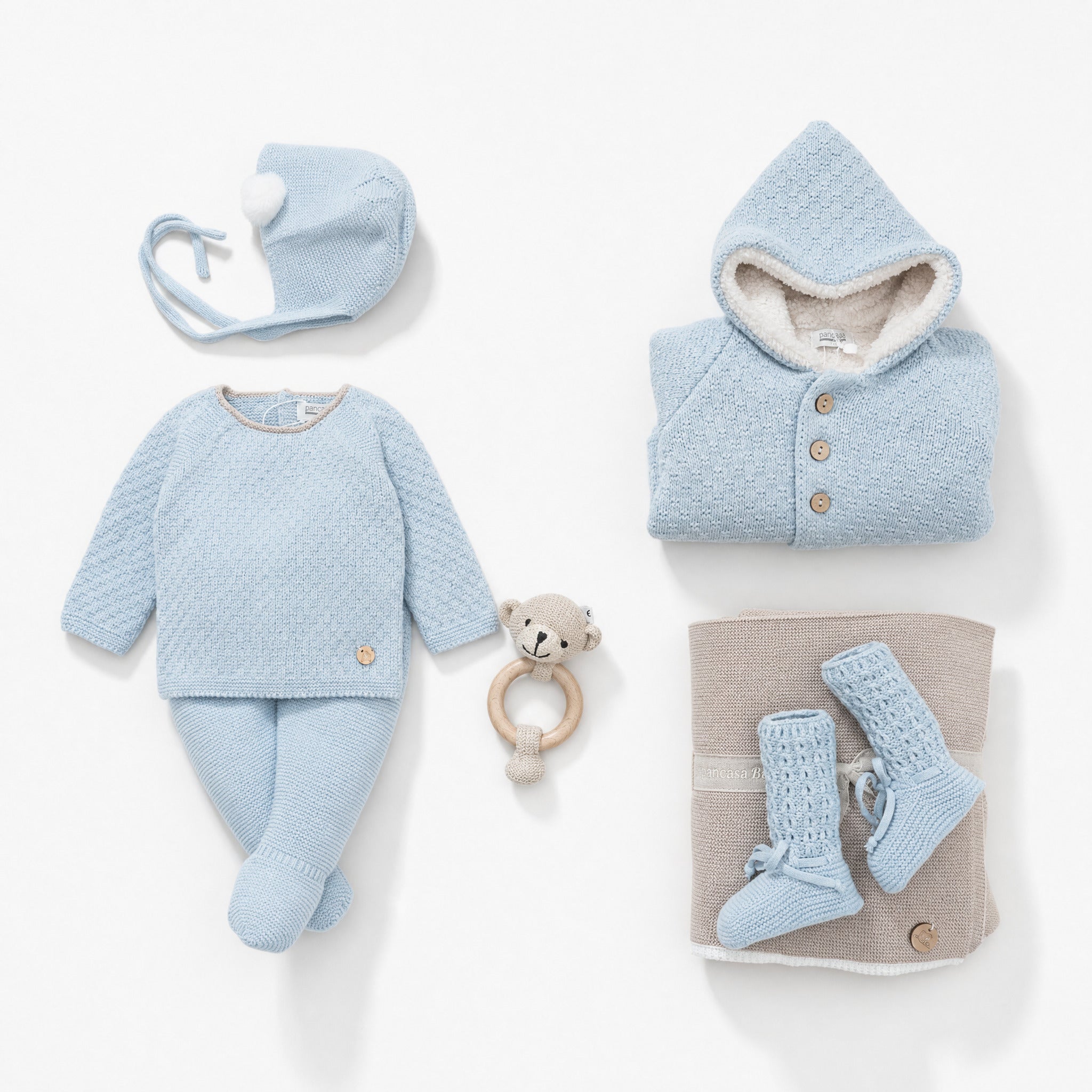 Conjunto recém-nascido azul da Pangasa "Sand"