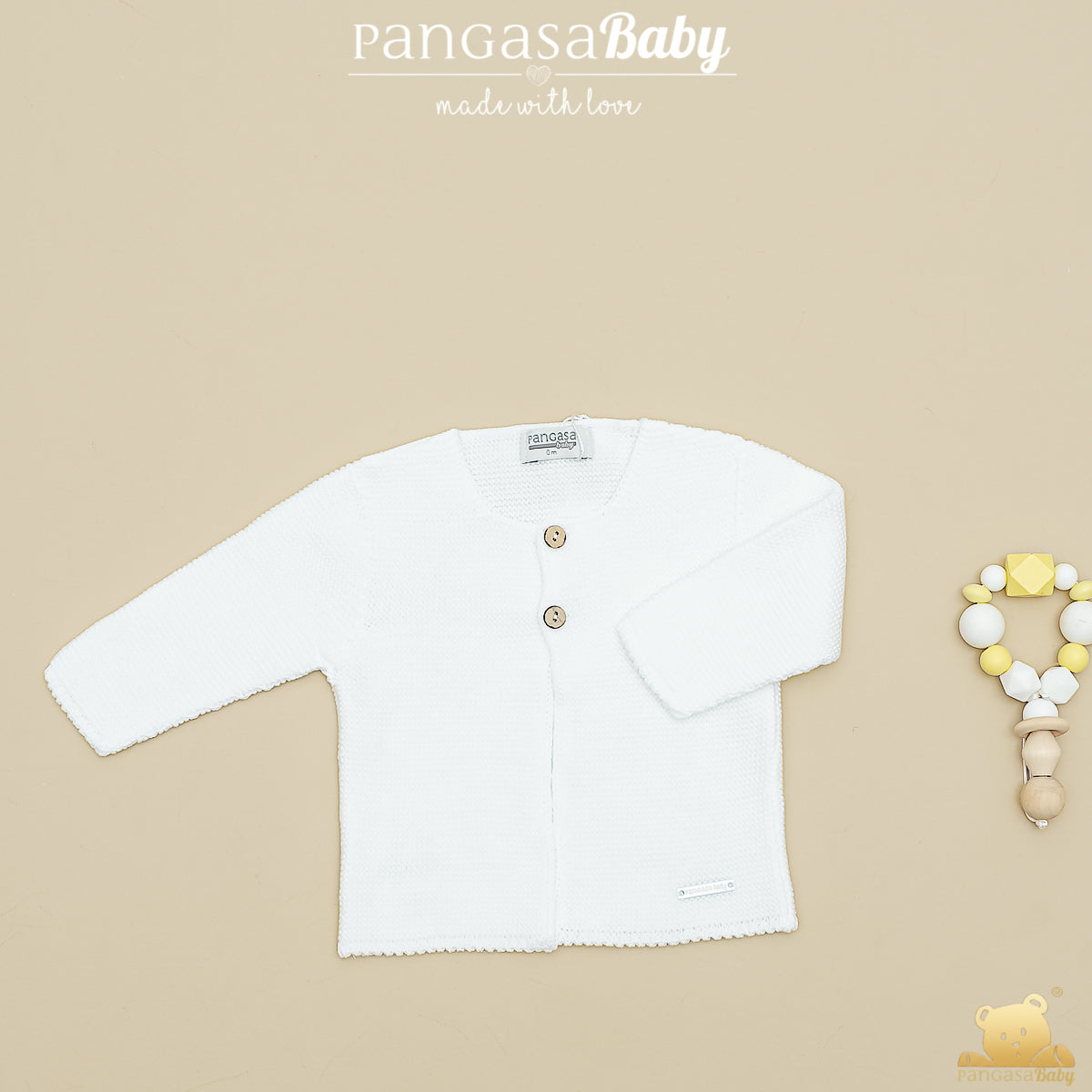 Casaco em malha branco da Pangasa "Basic"