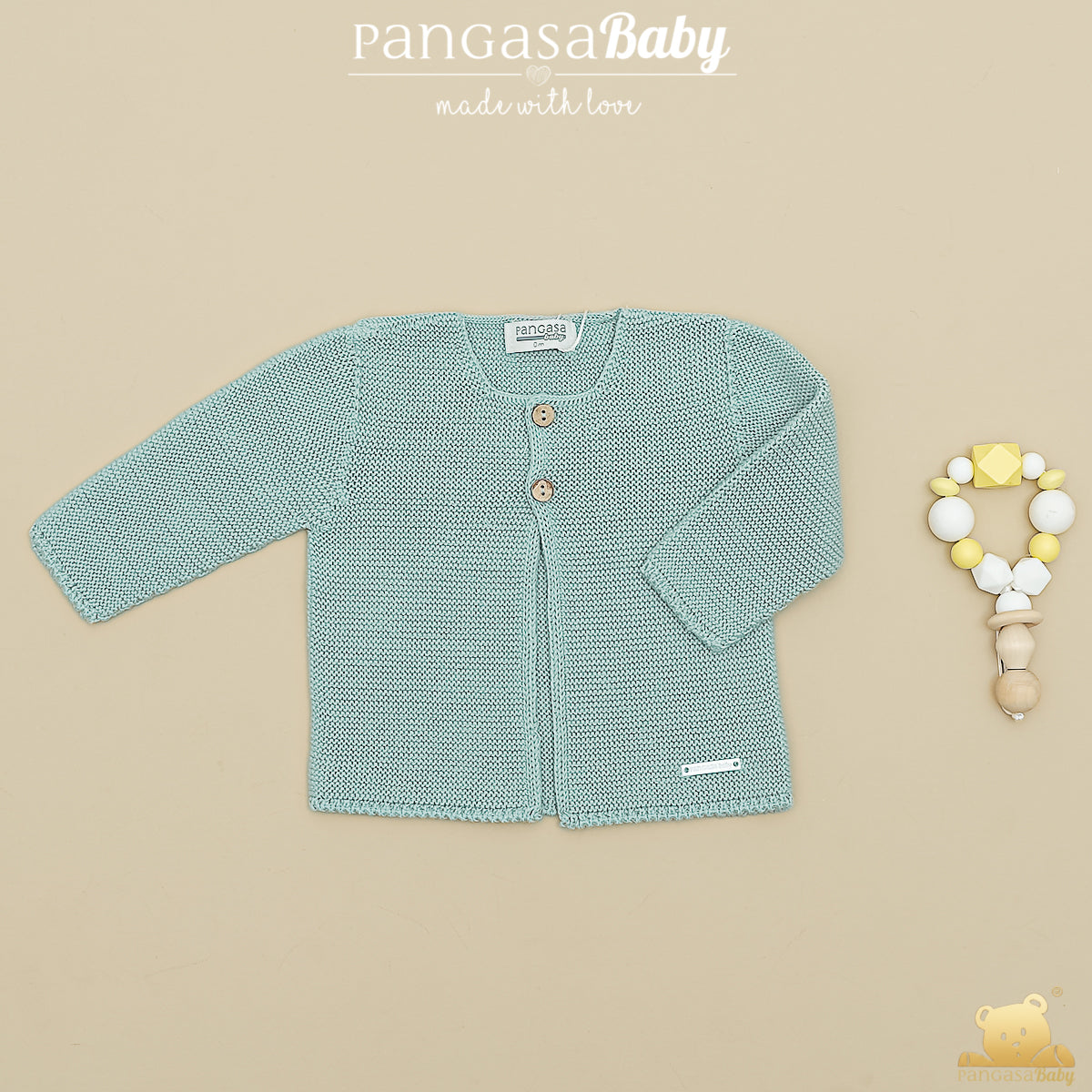 Casaco em malha verde água da Pangasa "Basic"