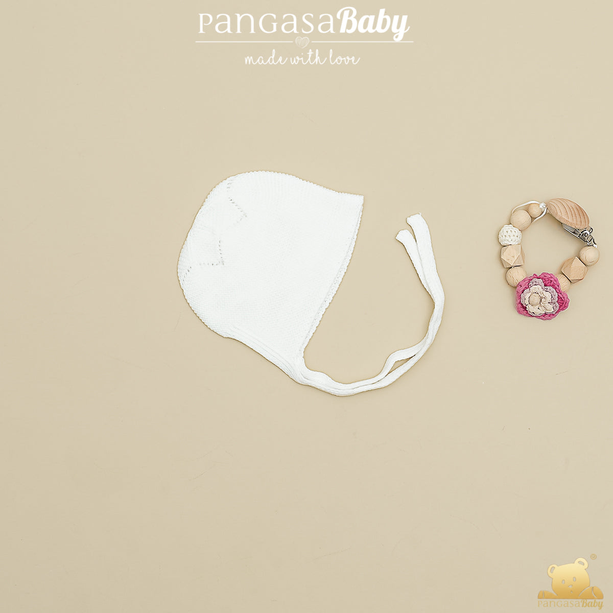 Touca recém nascido pérola da Pangasa "Basic"