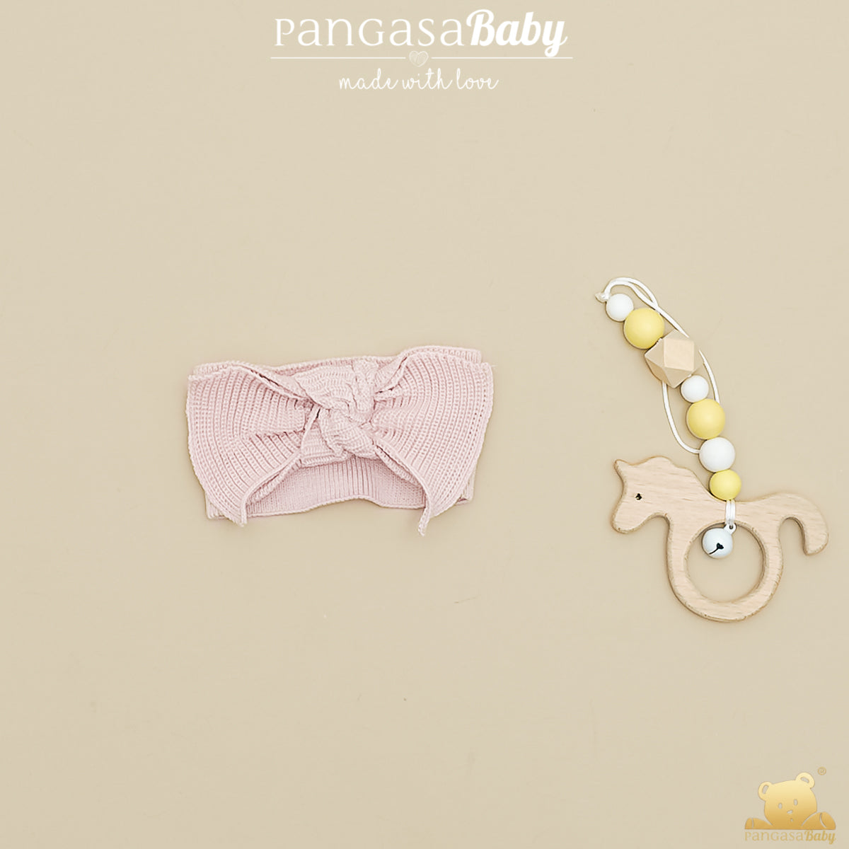 Fita de malha rosa para bebé menina da Pangasa "Basic"