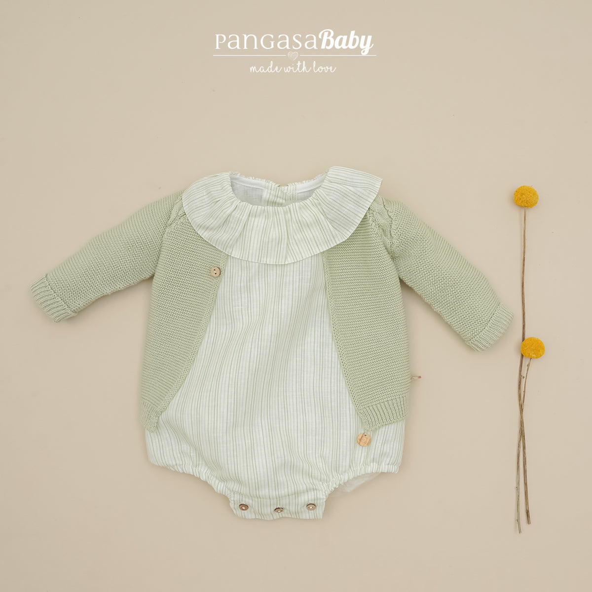 Casaco em malha verde com ochos da Pangasa "Basic"