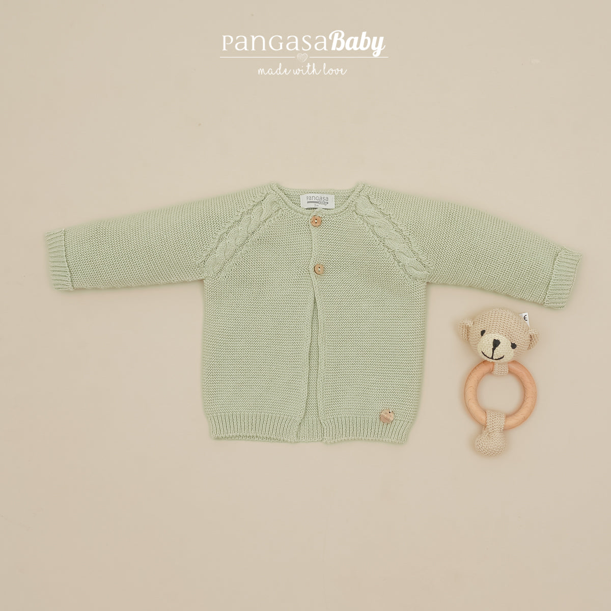 Casaco em malha verde com ochos da Pangasa "Basic"