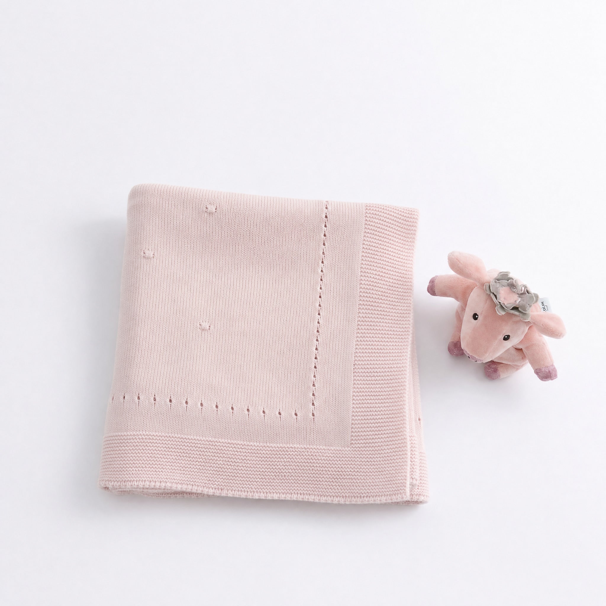 Manta em malha rosa vintage da Pangasa "Vintage"
