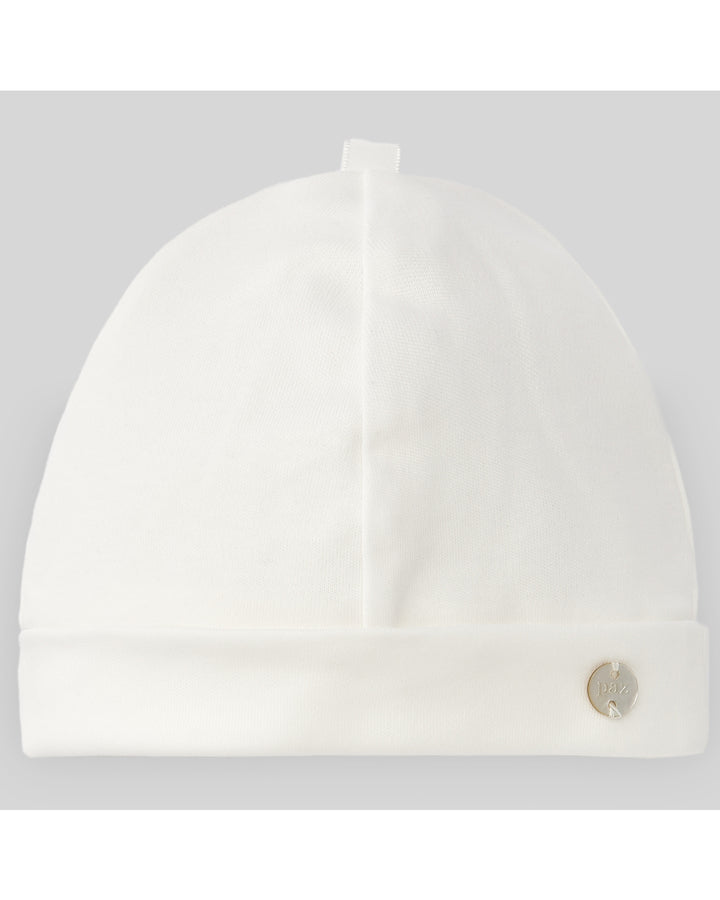 Gorro pérola recém-nascido da Paz Rodriguez "Interlock"