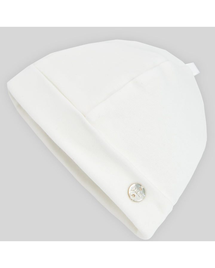 Gorro pérola recém-nascido da Paz Rodriguez "Interlock"