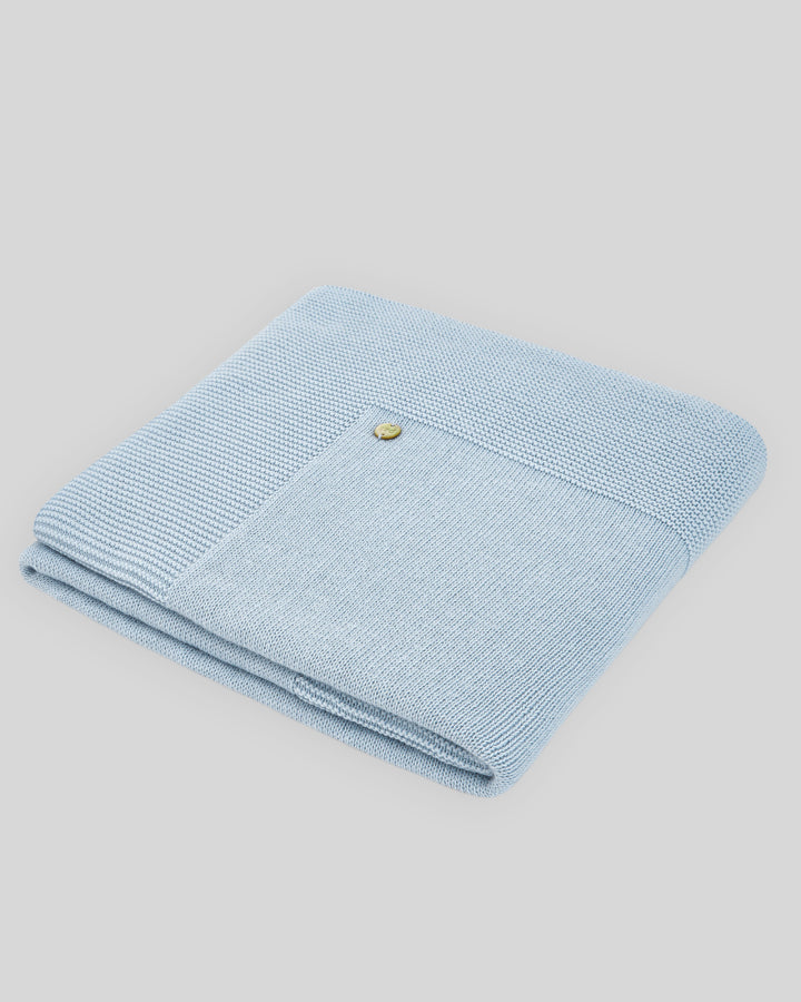 Manta em malha azul da Paz Rodriguez "Essencial"