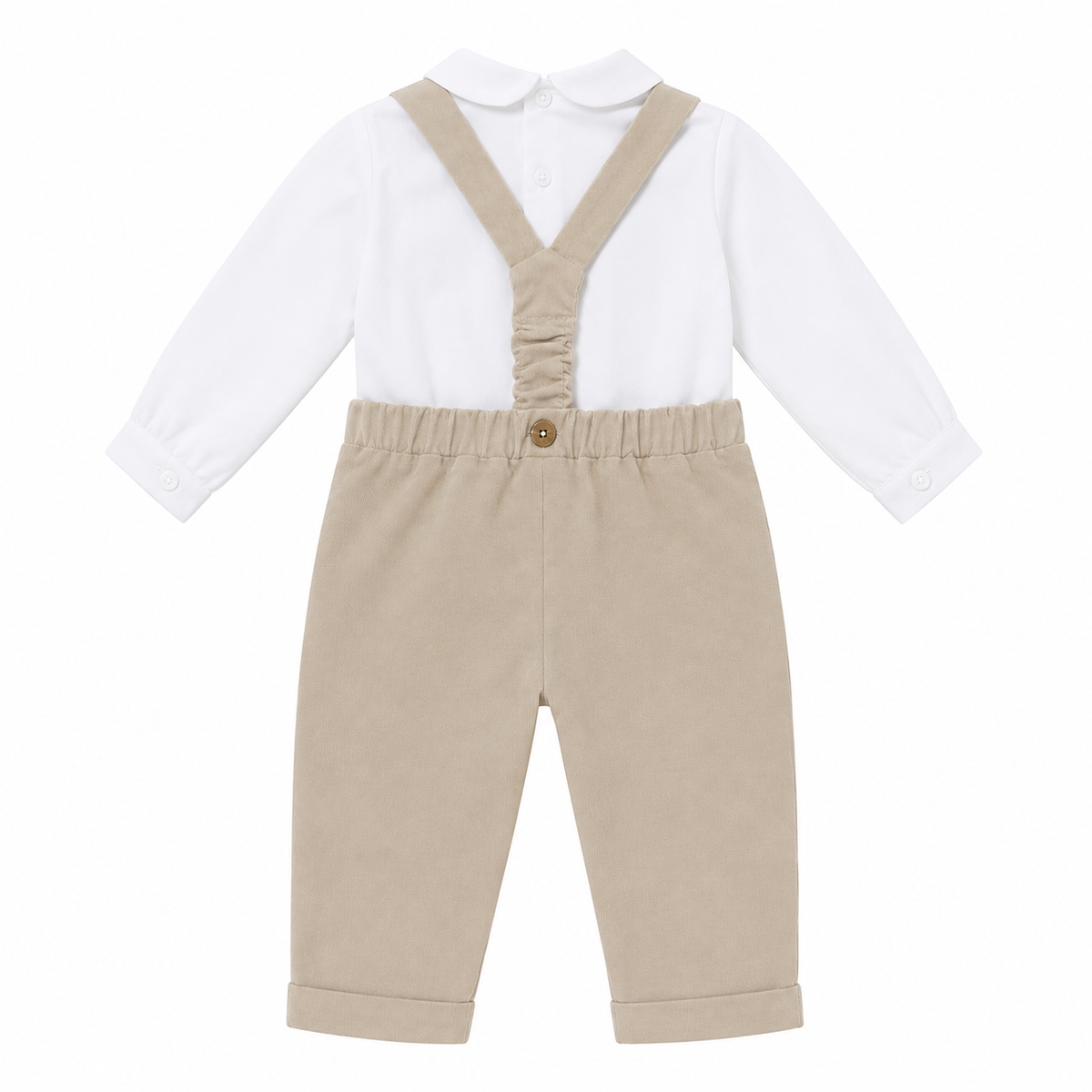 Conjunto blusa e calça com alça bege da Niseret
