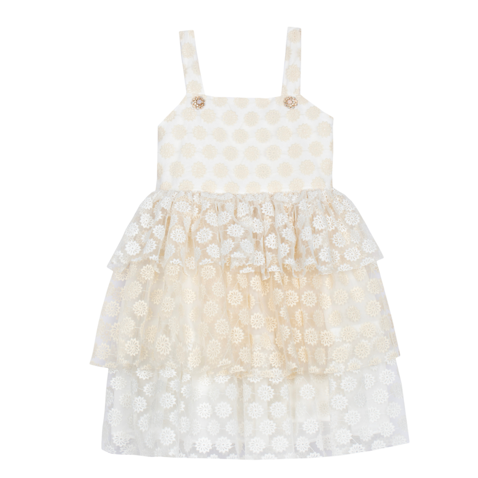 Vestido tons pérola para menina da Patachou "Party White"